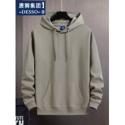 唐獅集團DESSO連帽純色衛衣男青年新款秋冬加絨休閒純棉帽衫外套