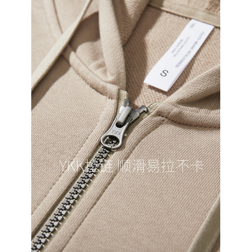 輕奢重磅純棉衛衣男拉鍊開衫寬松運動外套青中年純色落肩連帽衫潮 輕奢重磅純棉衛衣男拉鍊開衫寬松運動外套青中年純色落肩連帽衫潮