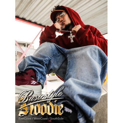 hiphop純色加絨帽衫嘻哈說唱街舞90s美式街頭寬松套頭衛衣男秋冬 hiphop純色加絨帽衫嘻哈說唱街舞90s美式街頭寬松套頭衛衣男秋冬