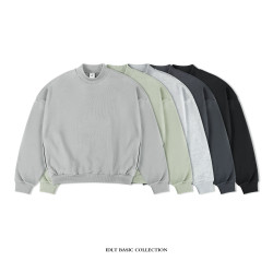 IDLT 廓形衛衣 400g 落肩半高領寬松加厚棉男女基礎原創國潮 ins