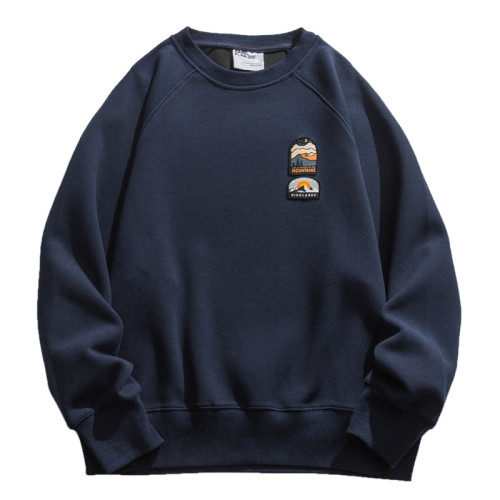 悟空有貨日系簡約綉標純色圓領衛衣男女潮牌街頭寬松百搭打底上衣 悟空有貨日系簡約綉標純色圓領衛衣男女潮牌街頭寬松百搭打底上衣