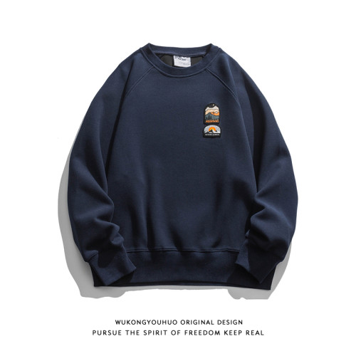 悟空有貨日系簡約綉標純色圓領衛衣男女潮牌街頭寬松百搭打底上衣 悟空有貨日系簡約綉標純色圓領衛衣男女潮牌街頭寬松百搭打底上衣