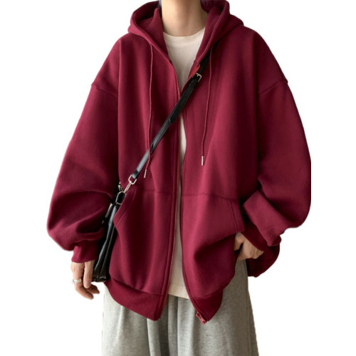 美式vibe高街連帽衛衣男秋冬季開衫寬松休閒百搭拉鍊加絨加厚外套