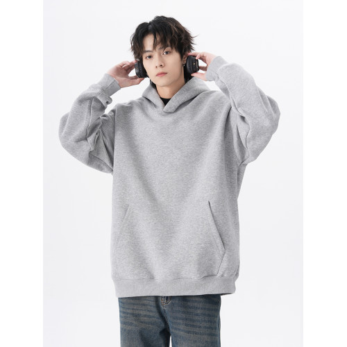 新款重磅加絨連帽衛衣男女秋季潮牌寬松oversize灰色情侶帽衫外套 新款重磅加絨連帽衛衣男女秋季潮牌寬松oversize灰色情侶帽衫外套