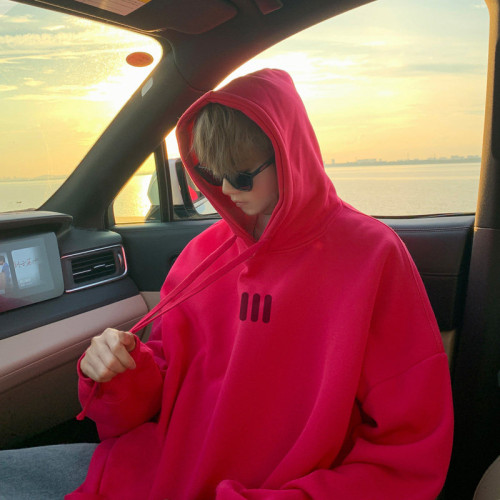 網紅600G重磅加絨衛衣男秋冬季寬松大碼打底衫情侶裝顯瘦外套潮流