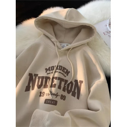 美式復古潮流日系重磅100%純棉連帽衛衣男士秋冬寬松加絨百搭痞帥