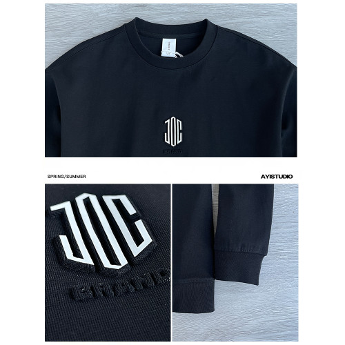 春秋潮牌痞帥炸街白色圓領衛衣男2025新款慵懶風休閒男生上衣外套 春秋潮牌痞帥炸街白色圓領衛衣男2025新款慵懶風休閒男生上衣外套