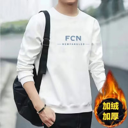 衛衣男純棉春秋2025新款圓領長袖打底衫潮流百搭休閒秋冬加絨上衣