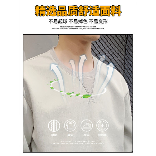 羅矇衛衣男士秋季2025新款寬松休閒上衣潮牌百搭圓領長袖t恤男裝 羅矇衛衣男士秋季2025新款寬松休閒上衣潮牌百搭圓領長袖t恤男裝