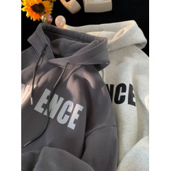 純棉美式港風oversize連帽加絨衛衣男秋冬2025新款情侶裝重磅外套