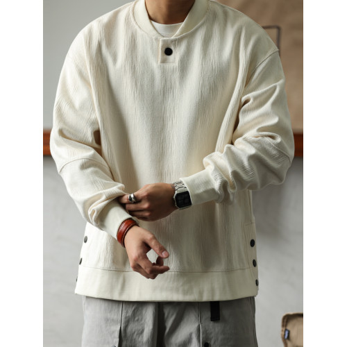 BGYO 美式休閒重磅提花紋理衛衣男松弛設計感寬松棒球領套頭衫秋 BGYO 美式休閒重磅提花紋理衛衣男松弛設計感寬松棒球領套頭衫秋