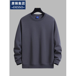 唐獅集團DESSO純色內搭加絨衛衣男士圓領白色上衣秋冬情侶打底衫