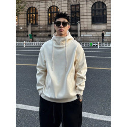 2025秋冬爆款重磅高領連帽衛衣男潮流帥氣時尚純色寬松內搭上衣