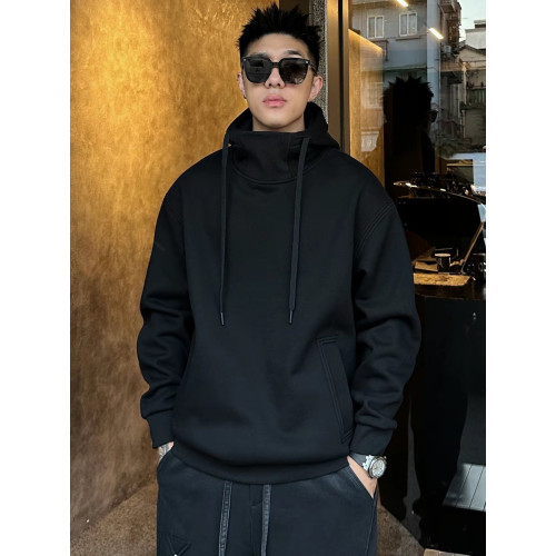 2025秋冬爆款重磅高領連帽衛衣男潮流帥氣時尚純色寬松內搭上衣 2025秋冬爆款重磅高領連帽衛衣男潮流帥氣時尚純色寬松內搭上衣