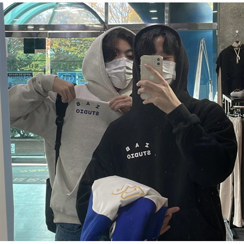 韓國IAB STUDIO連帽衛衣套裝加絨帽衫男女同款運動休閒套頭外套 韓國IAB STUDIO連帽衛衣套裝加絨帽衫男女同款運動休閒套頭外套