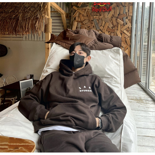 韓國IAB STUDIO連帽衛衣套裝加絨帽衫男女同款運動休閒套頭外套 韓國IAB STUDIO連帽衛衣套裝加絨帽衫男女同款運動休閒套頭外套