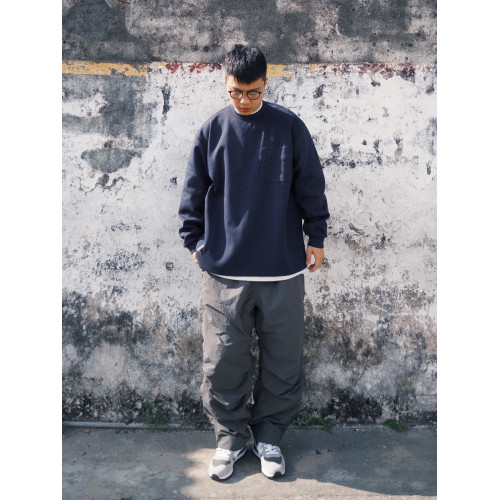 NESSTTU 24SS日系空氣層圓領長袖衛衣春季新款寬松休閒基礎上衣男 NESSTTU 24SS日系空氣層圓領長袖衛衣春季新款寬松休閒基礎上衣男