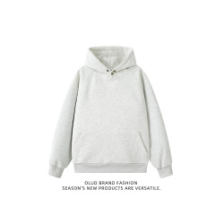 480克美式紐釦連帽衛衣男潮牌重磅寬松純色百搭高街情侶帽衫外套