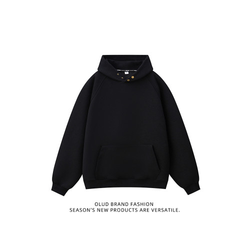 480克美式紐釦連帽衛衣男潮牌重磅寬松純色百搭高街情侶帽衫外套 480克美式紐釦連帽衛衣男潮牌重磅寬松純色百搭高街情侶帽衫外套
