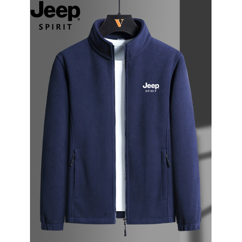 JEEP吉普男士抓絨衣秋冬中老年立領大碼衛衣休閒保暖運動開衫外套 JEEP吉普男士抓絨衣秋冬中老年立領大碼衛衣休閒保暖運動開衫外套