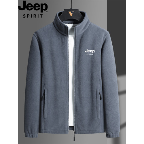 JEEP吉普男士抓絨衣秋冬中老年立領大碼衛衣休閒保暖運動開衫外套 JEEP吉普男士抓絨衣秋冬中老年立領大碼衛衣休閒保暖運動開衫外套