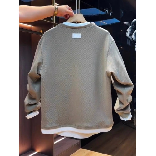 秋冬新款加絨假兩件V領衛衣男士高檔簡約寬松百搭休閒上衣打底衫 秋冬新款加絨假兩件V領衛衣男士高檔簡約寬松百搭休閒上衣打底衫