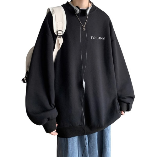 重磅棉簡約無帽圓領衛衣男士秋冬潮流牌字母港風Oversize寬松套頭 重磅棉簡約無帽圓領衛衣男士秋冬潮流牌字母港風Oversize寬松套頭