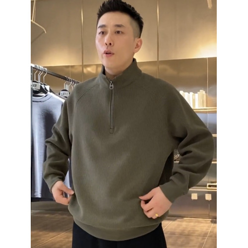 肌理半拉鍊立領衛衣男秋冬新款重磅純色簡約百搭寬松休閒內搭上衣 肌理半拉鍊立領衛衣男秋冬新款重磅純色簡約百搭寬松休閒內搭上衣