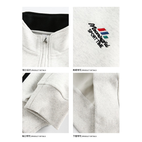 悟空有貨秋季美式復古織帶刺綉開衫衛衣男女潮牌寬松立領運動夾克 悟空有貨秋季美式復古織帶刺綉開衫衛衣男女潮牌寬松立領運動夾克