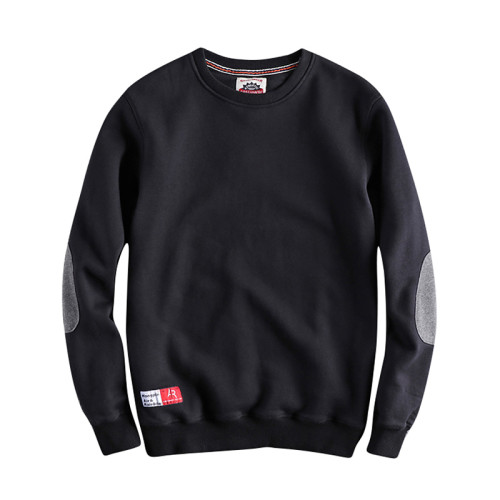 春秋加絨寬松舒適純棉面料袖子拼接潮款男士圓領套頭衛衣 春秋加絨寬松舒適純棉面料袖子拼接潮款男士圓領套頭衛衣