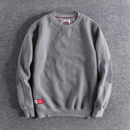 春秋加絨寬松舒適純棉面料袖子拼接潮款男士圓領套頭衛衣 春秋加絨寬松舒適純棉面料袖子拼接潮款男士圓領套頭衛衣