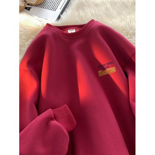 港風美式復古重磅100%純棉圓領衛衣男裝秋冬加絨寬松潮牌帥氣上衣 港風美式復古重磅100%純棉圓領衛衣男裝秋冬加絨寬松潮牌帥氣上衣