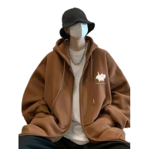 300斤穿開衫衛衣男冬季新款復古重磅連帽加絨外套大碼拉鍊外套男 300斤穿開衫衛衣男冬季新款復古重磅連帽加絨外套大碼拉鍊外套男