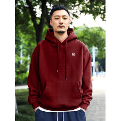 440克冬季餘文樂香港潮牌男裝衛衣男士連帽外套簡約寬松加絨帽衫