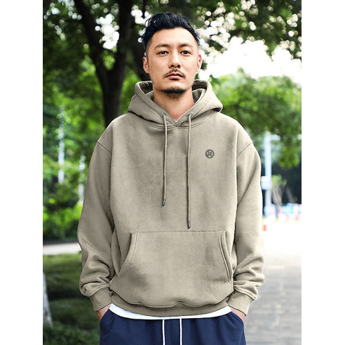 440克冬季餘文樂香港潮牌男裝衛衣男士連帽外套簡約寬松加絨帽衫 440克冬季餘文樂香港潮牌男裝衛衣男士連帽外套簡約寬松加絨帽衫
