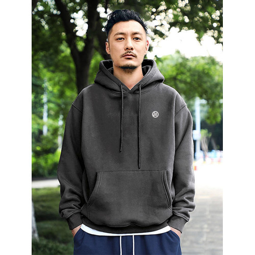 440克冬季餘文樂香港潮牌男裝衛衣男士連帽外套簡約寬松加絨帽衫 440克冬季餘文樂香港潮牌男裝衛衣男士連帽外套簡約寬松加絨帽衫