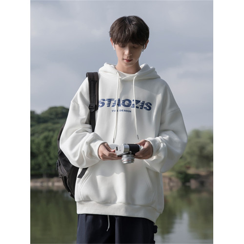 港風日系潮流ins新款韓版男裝秋冬純棉連帽衛衣寬松百搭套頭加絨 港風日系潮流ins新款韓版男裝秋冬純棉連帽衛衣寬松百搭套頭加絨