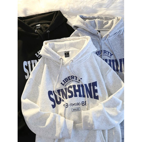 重磅純棉oversize新款字母寬松大碼長袖美式潮牌連帽加絨衛衣外套 重磅純棉oversize新款字母寬松大碼長袖美式潮牌連帽加絨衛衣外套