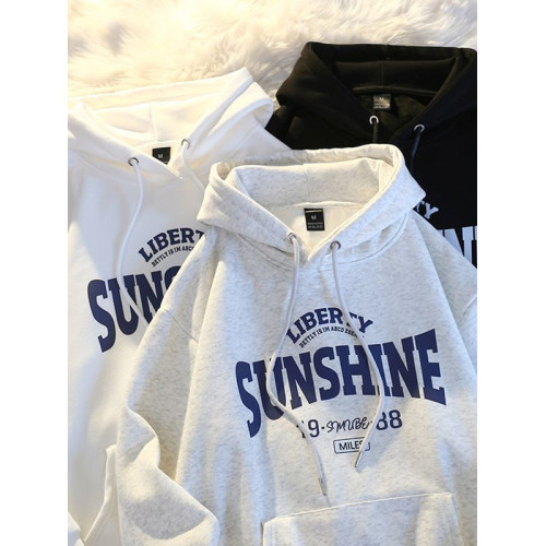 重磅純棉oversize新款字母寬松大碼長袖美式潮牌連帽加絨衛衣外套 重磅純棉oversize新款字母寬松大碼長袖美式潮牌連帽加絨衛衣外套