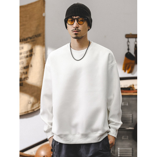 美式復古重磅衛衣男春秋款寬松潮牌2025新款簡約百搭秋季白色上衣 美式復古重磅衛衣男春秋款寬松潮牌2025新款簡約百搭秋季白色上衣