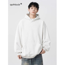 500G重磅紐釦連帽衛衣男女秋季潮牌oversize寬松加厚外套百搭帽衫