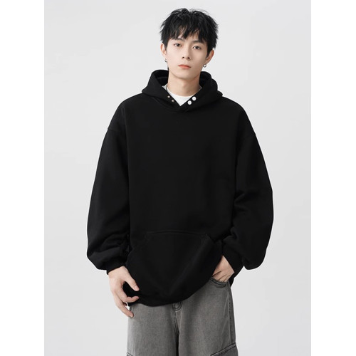 500G重磅紐釦連帽衛衣男女秋季潮牌oversize寬松加厚外套百搭帽衫 500G重磅紐釦連帽衛衣男女秋季潮牌oversize寬松加厚外套百搭帽衫