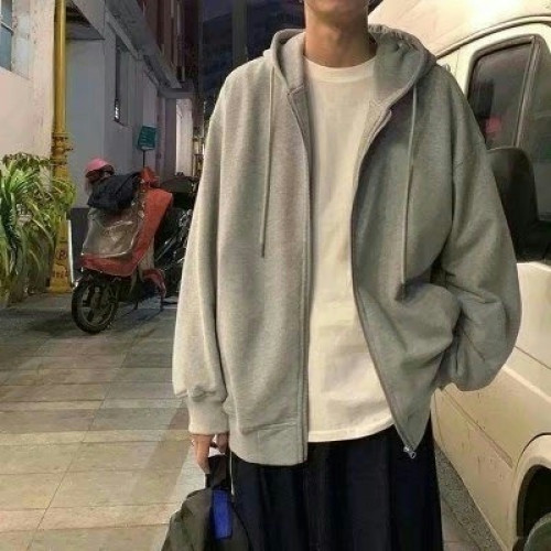 韓系純色男女大碼拉鍊開衫連帽衛衣2021秋冬裝寬松加絨厚保暖外套 韓系純色男女大碼拉鍊開衫連帽衛衣2021秋冬裝寬松加絨厚保暖外套