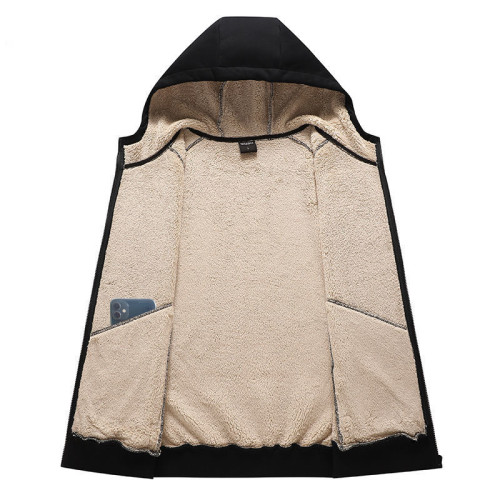 冬季純棉衛衣男士加絨加厚羊羔絨長袖開衫連帽保暖大碼男休閒外套 冬季純棉衛衣男士加絨加厚羊羔絨長袖開衫連帽保暖大碼男休閒外套