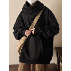 美式潮牌重磅高領衛衣男連帽春季寬松痞帥情侶休閒運動外套ins潮