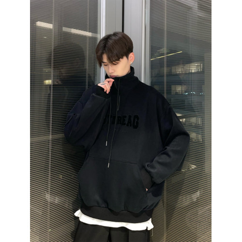 【明星同款】cuibuju半拉鍊高領字母衛衣寬松休閒韓版外套加絨 【明星同款】cuibuju半拉鍊高領字母衛衣寬松休閒韓版外套加絨