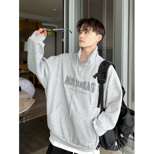 【明星同款】cuibuju半拉鍊高領字母衛衣寬松休閒韓版外套加絨 【明星同款】cuibuju半拉鍊高領字母衛衣寬松休閒韓版外套加絨