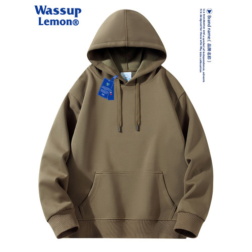 WASSUP LEMON重磅連帽衛衣男女純色潮牌白色美式寬松情侶加絨外套 WASSUP LEMON重磅連帽衛衣男女純色潮牌白色美式寬松情侶加絨外套