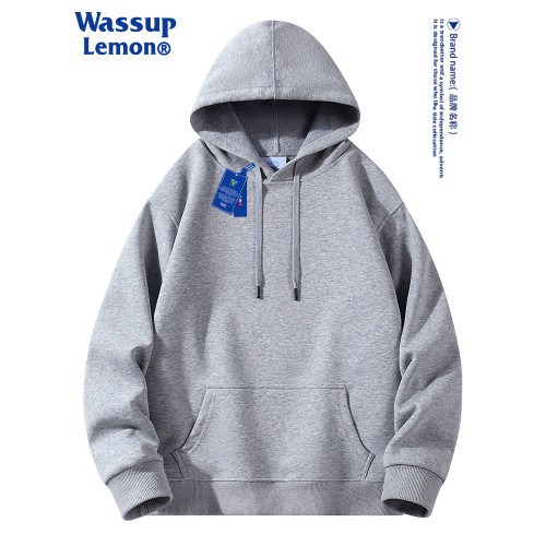 WASSUP LEMON重磅連帽衛衣男女純色潮牌白色美式寬松情侶加絨外套 WASSUP LEMON重磅連帽衛衣男女純色潮牌白色美式寬松情侶加絨外套
