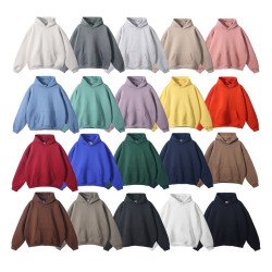 KANYE侃爺高街純色寬松衛衣oversize加絨男女慵懶歐美休閒連帽衫